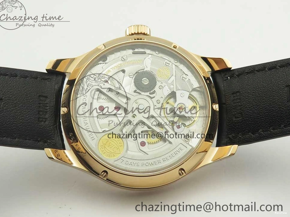 MIROTIME 0107 Thermal Portuguese Real PR Real Annual Calendar IW503501 RG ZF 1:1 Best Edition White Dial on Black Leather Strap A 7150